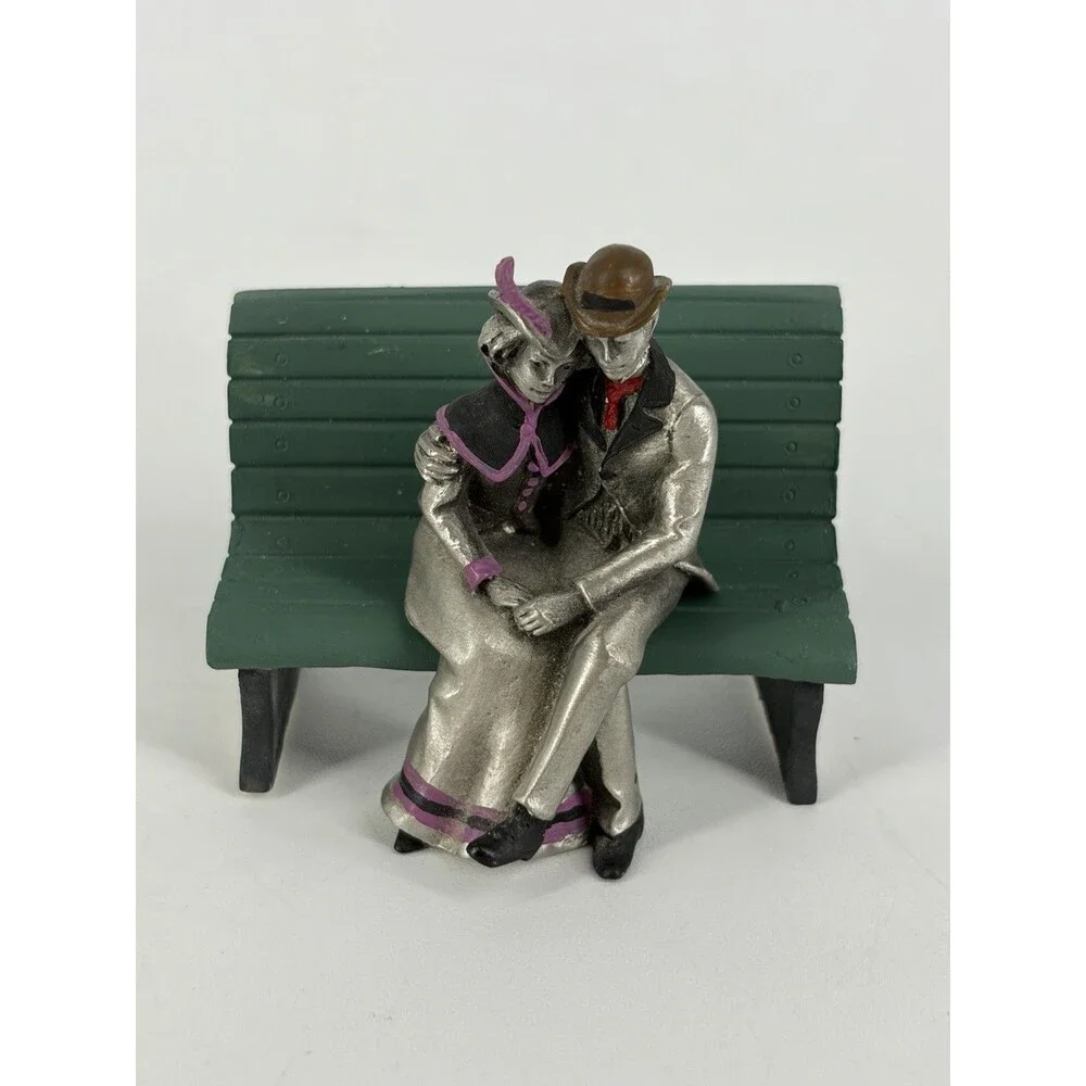 Hudson Pewter Villagers, Couple sitting on a Bench, 2 pc set